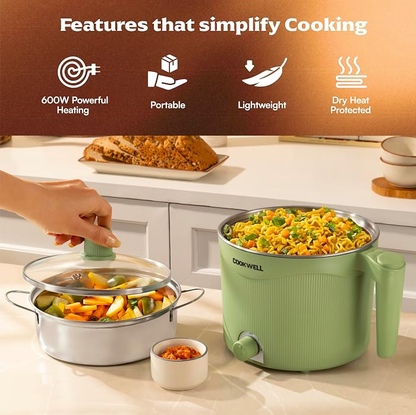 Cookwell Multipurpose Cook Kettle With 1.5L Steel Inner Pot (600W)