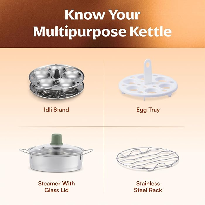 Cookwell Multipurpose Cook Kettle With 1.5L Steel Inner Pot (600W)